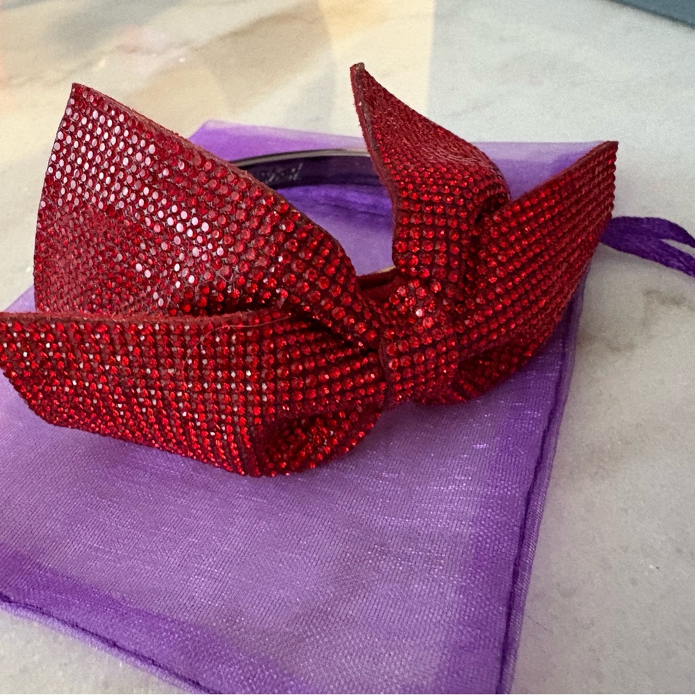 Elegant Red Crystal Bow Bracelet